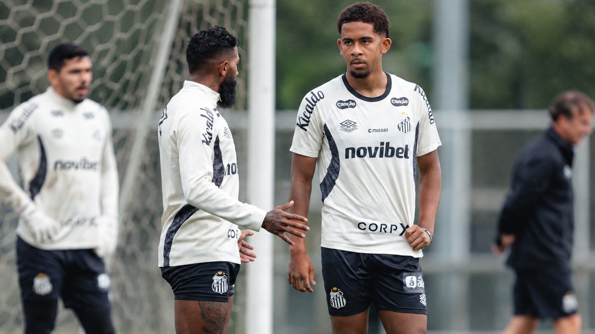 Rodinei se destaca no primeiro treino do Santos e orienta jovens