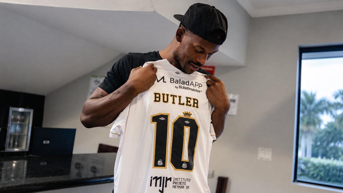 Jimmy Butler visita Neymar e conhece o CT do Santos