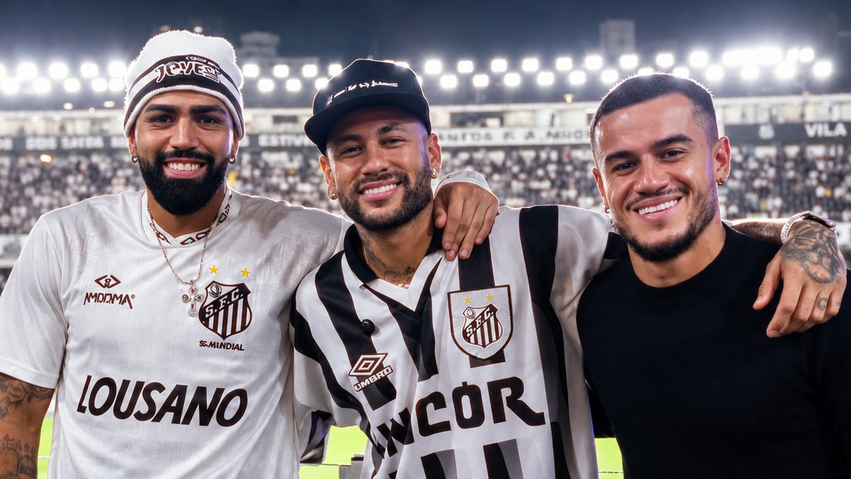 Neymar e Gabigol ajudam Coutinho na adaptação ao Santos
