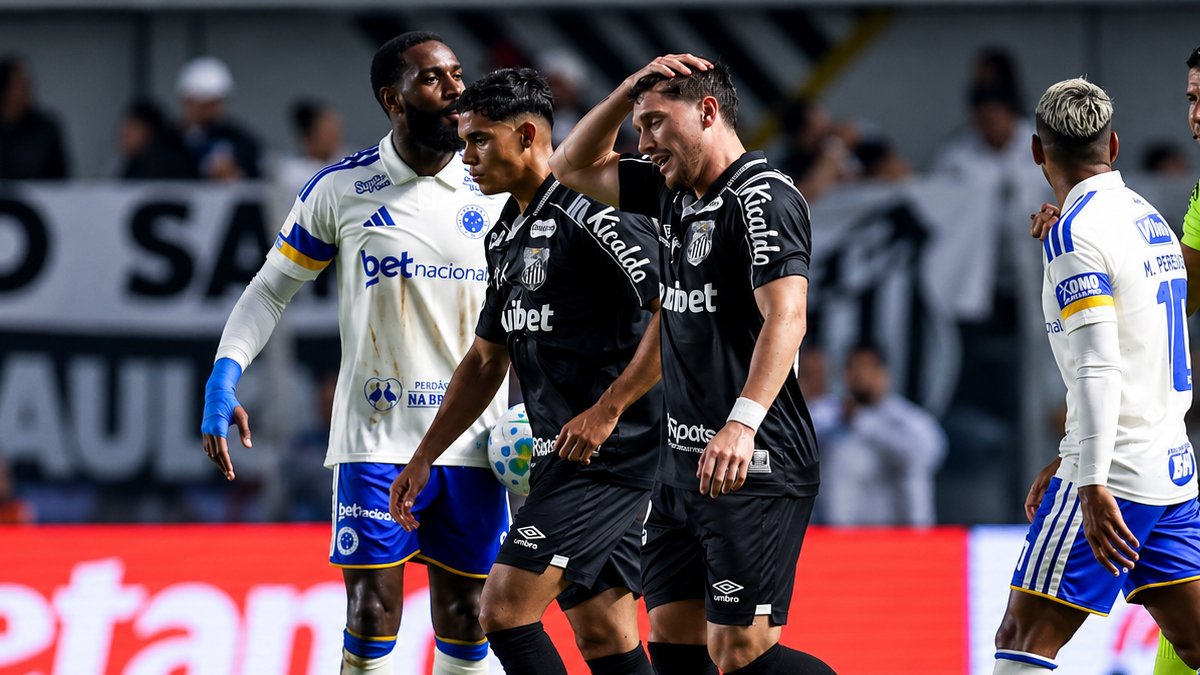 Santos vence o Cruzeiro por 2 a 1 e conquista mais três pontos no Brasileirão
