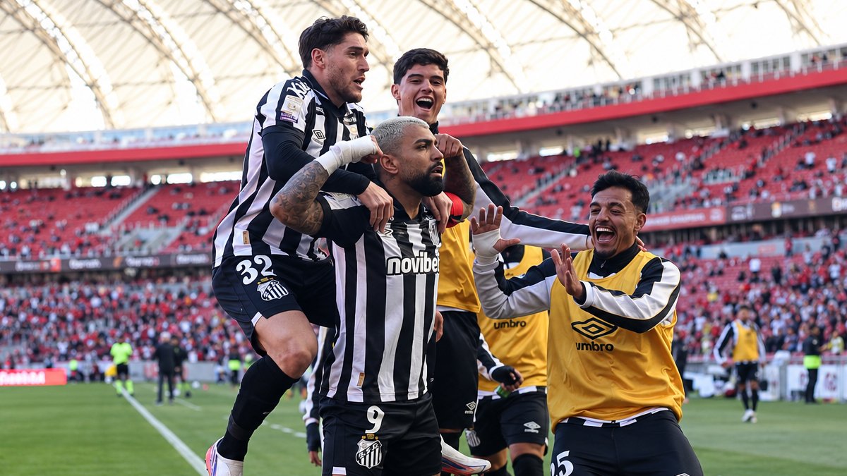 Santos atropela o Internacional e vai para o intervalo vencendo por 3 a 0