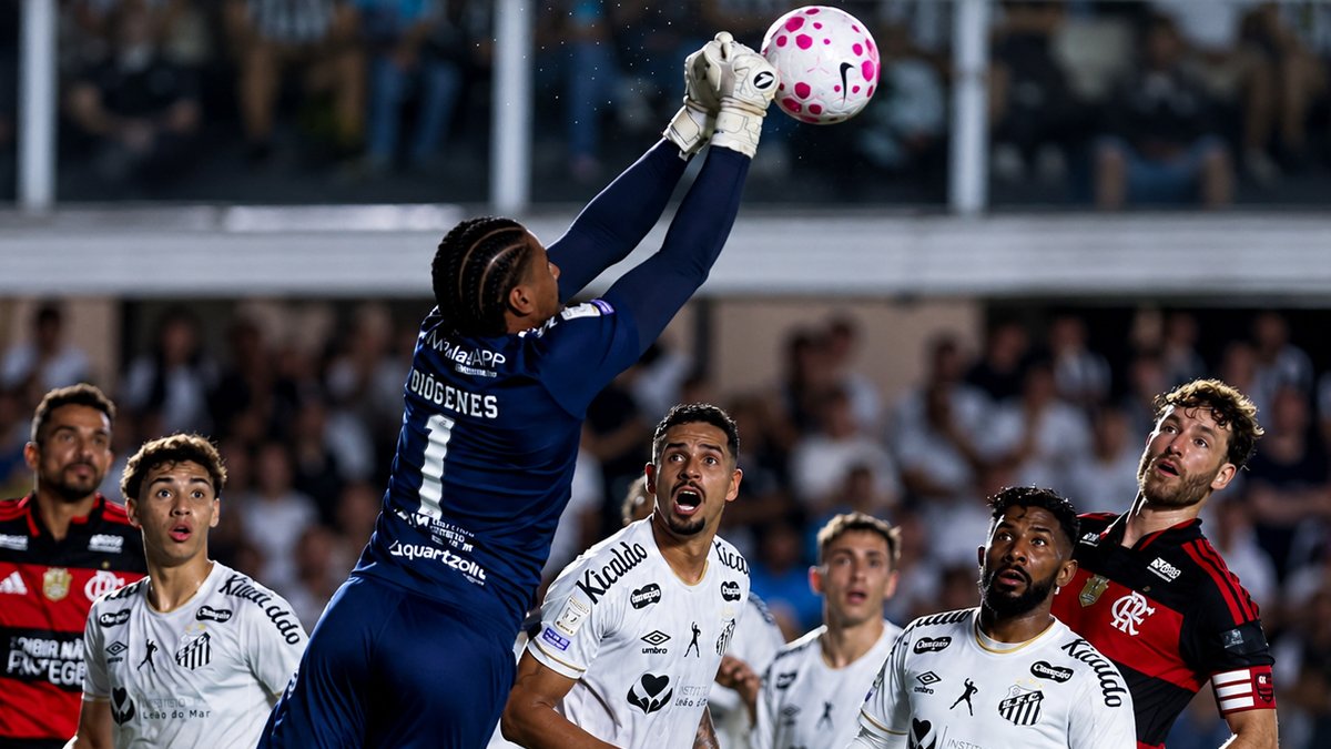 Diógenes volta a se destacar pelo Santos e ganha força após jogaço contra o Flamengo